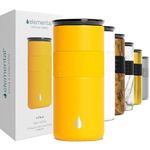 Elemental Artisan Insulated Tumbler, Triple Wall Coffee Travel Mug, Reusable Stainless Steel Coffee Tumbler with Ceramic Lid, Thermal Coffee Cups for Hot (6 Hrs) & Cold (18 Hrs), 16oz - Citrus Yellow