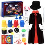 Skirfy Magic Trick Sets for Kids-Magic Kits for Kids 6-8, Magician Pretend Play Dress Up Set, for Kids