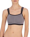 Natori Women's Power Yogi Contour Convertible Sport Bra, Grey/Black, 38D