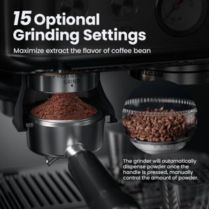 Aptliton Bean-to-Cup Coffee Machine – 15-Bar Pump, Instant Heat, Eco-Friendly