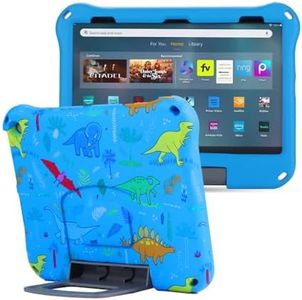 Topevoeon Dinosaur Fire HD 8 Tablet Case for Kids Boys Light EVA Kids Friendly Fire HD8 Plus 2020 2022 12Gen Case with Handle Kickstand Kids Pro Shockproof Full Cover for Boy's Gift