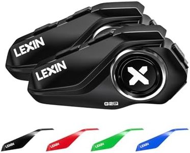 LEXIN G2P Motorcycle Helmet Communication Systems, Group Bluetooth Intercom Headset, FM Radio/6 Shells/Universal Pairing/Private Talk/Noise Cancellation, Fit for Snowmobile/ATV, 2 Pack