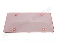 Racingbees Car Concave License Plate Cover Multi Color (1 Set of 2 Pcs, Pink)