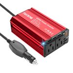 FSATBTNE 400W Power Inverter 12V DC to 110V AC Car Plug Adapter Outlet Converter with [65W PD USB-C] & [18W QC USB-A] Fast Charging Ports and 2 AC Outlets Car Power Inverters for Vehicles