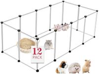 VISCOO 12 Panels Transparent Small Animals Playpen,48" x 24" x 16" Portable Pet Playpen,Plastic Enclosure,Puppy Play Pen for Indoors Outdoor Pet Fence for Guinea Pigs,Bunny,Ferrets,Hamsters,Hedgehogs