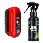 Glass Anti Fog Hydrophobic Coating & Water Repellent Spray for Glass, Mirrors, Car Windshields, Goggles, Shower Doors – Fogless, Rainproof (Brush + Anti-Fog Spray)