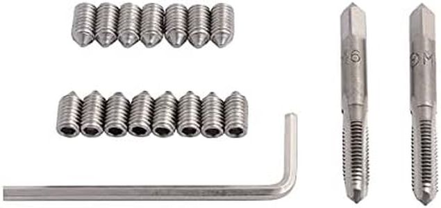 TERNENCE Chastity Cage Device Accessories M6x11mm Stainless Steel Cone Point Hexagon Socket Grub Screws 15pcs and 6mm X 1 Taper and Plug Tap Hand Thread M6 X 1mm Pitch 2pcs (M6)