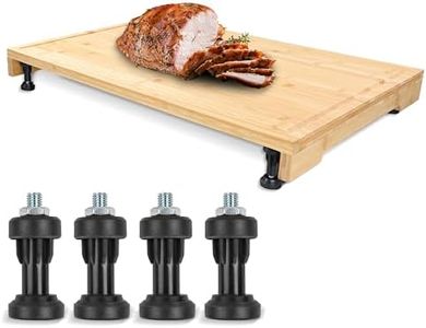 Dumble RV Stove Cover Board - 30x21 Inch Bamboo Cutting Board Stove Cover for Camper Trailer Gas or Electric Range - Noodle Board Butcher Block for Cooktop with Adjustable Height Feet