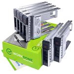 WORKDONE 6-Pack - 3.5" Hard Drive Caddy with 2.5" HDD Adapter - Compatible for Dell PowerEdge Selected 14-15th Gen. Servers - Manual - Front Sticker Labels - Screwdriver - Strong Tray Screws