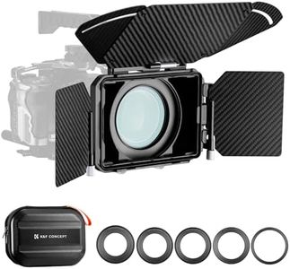 K&F Concept Mini Matte Box, DSLR Camera Matte Box with Carbon Fiber Top Flag Side Wings Square Filters Trays, for 67/72/77/82/95mm Lenses, for 4x5.65 Square ND UV Filter/Circular Filter