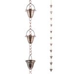 TZSSP Rain Chains Decorative Rain Chain Bell, 8-1/2 Length, Metal