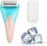 ESARORA Ice Roller for Face & Eye, Puffiness, Migraine, Pain Relief and Minor Injury, Skin Care Products - Pink Blue (1 Plastic Roller & 1 Stainless Steel Roller)