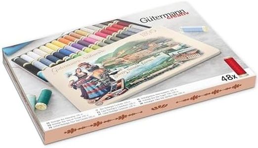 Gutermann Vintage Tin Thread Set 100m Basic Colours x 48 reels, Multicoloured, One Size
