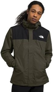 The North Face Men's Antora Triclimate Jacket - Waterproof Shell, Warm Inner Fleece Layer, Adjustable Hood with Drawcord, New Taupe Green/TNF Black-NPF, Small