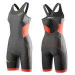 2XU Women's Perform Y Back Trisuit, Medium, Charcoal/Sunset Orange