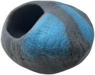 iPrimio 100% Natural Wool Eco-Friendly Cat & Kitten Cave Bed - Cozy House Indoor Bed for Cats & Kittens - Pet Felt Cat Cave, Cushion, Cove, Nest, Hideout, Hideaway, Tent, Tunnel Beds (Blake)