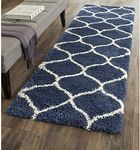 STARAR Decor Modern Fluffy Fur Rug & Polyester Shaggy Anti Slip Carpet for Living Room, Carpet for Kids Room, Kitchen, Hall, and Cabins (2x3 Feet, Blue Ivory)