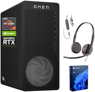 HP OMEN 16L Pro Business Gaming Desktop,AMD Ryzen 7 8700F(Beats Intel i7-14700F),NVIDIA RTX 5060,64GB DDR5 RAM,2TB SSD,W11P, Wi-Fi 6,Music Production Workstation,Bundle with Poly C3225 Stereo Headset