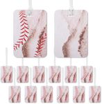 Fuyoooo 12 Pcs Baseball Luggage Tags Baseball Travel Suitcase Labels ID Label for Gear Bag, Plastic Backpack Tag Gifts for Baseball Players, 4 x 2.75 Inches