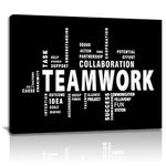 Teamwork Canvas Wall Art-Large Framed Motivational Quotes Artwork Modern Home Decor-Inspirational Posters Decor For Office Framed Ready to Hang,36 inch x 24 inch