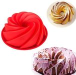 Zollyss Silicone Baking Molds, European Grade Fluted Round Cake Pan, Non-Stick Cake Pan for Jello, Buntcake, Gelatin, Bread, 7.50 Inches Tube Bakeware Red-1Pc