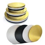 12 Packs Thick Cake Drums, Greaseproof 8, 10 & 12 inch assorted Round Cake drum in Gold Black Sliver White Cake Base, Cardboard Cake Boards for Presenting Heavy/Tall Tiered Cakes, Base Para Pastel