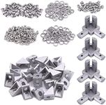 Glarks 230Pcs 2020 Series Aluminum Profile Connector Set Include 22Pcs Corner Bracket, 44Pcs T Nuts, 4Pcs 3-Way End Corner Bracket Connector and Button Head Screw Bolts Flat Washers