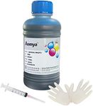 Aomya Ink Refill 250ml Universal Black Ink Refill Kit Dye Bulk Ink for HP Epsn Canon Brother Inkjet Printers Refillable Cartridge or CIS CISS System (9oz)(Cyan