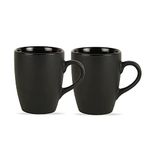 Indulge Homes® 'Black Matte' Stoneware Ceramic Coffee Mug Microwave Safe Dishwasher Safe Modern Coffee Mugs with Handle for Tea Coffee Latte Cappuccino (Black Matte Set of 2)