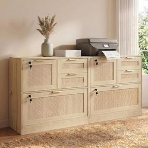 HOPUBUY 4 Drawer File Cabinet with Lock, Printer Stand Lateral