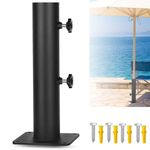 VANROUG Patio Umbrella Bases Heavy Duty Umbrella Holder Outdoor Umbrella Base Stand Mount Umbrella Clamp for Decks, Docks, Patios, Garden, Pontoons, Picnic Tables (1)