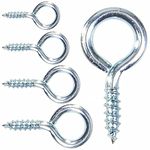 SISI UK® 20 x Heavy Duty Screw in Eye Hooks 30mm,35mm,40mm,45mm,55mm,65mm,75mm -Metal/Wood/Thread/Twist/Ring/HoopHeavy Duty Loop/Vine/Hoop/Frame Eye Hooks (30MM)