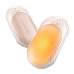 BOSONER Electric Hand Warmers Rechargeable: 2 Pack 6000mAh USB Hand Warmer Reusable - Portable Pocket Heater Electronic Handwarmers - Tech Gifts for Women Men (Beige, One Size)