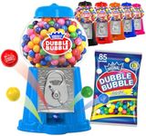 Gumball Machine for Kids 8.5" - Coin Operated Bubble Gum Machine and Toy Bank - Candy Machine Dispenser Includes 45 Gum Balls - Candy Dispenser Machine Gift Toys for Girls and Boys - 8.5" (Light Blue)