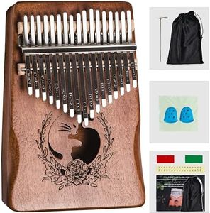 Kalimba Thumb Piano 17 Keys,Portable Mbira Finger Piano Beginners C Key with Music Book, Tuning Hammer, Storage bag, Christmas Gifts for Adults,Kids,Teenagers,Music Lovers