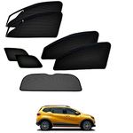 Auto Addict Zipper Magentic Car Sunshades Set of 7 Pcs Black with Dicky Rear Window for Renault Triber