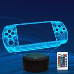 Gameped 3D Illusion Lamp, Attivolife Handheld Game Console Night Light with Remote Control + Timer 16 Color Change Lamps Kids Gamer Room Decor Plug in Cool Festival Birthday Gifts for Boys Men Child