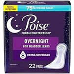 Poise Incontinence Pads for Women/Bladder Leakage Pads/Bladder Control Pads, 8 Drop, Overnight Absorbency, Extra-Coverage Length, 22 Count