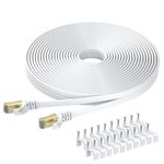 BUSOHE Cat 8 Ethernet Cable 12m, High Speed Flat Gigabit RJ45 Lan Network Cable, 40Gbps 2000Mhz Internet Patch Cord Compatible with Router, Modem, PC, Laptop, Printer