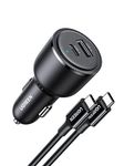 UGREEN 63W USB C Car Charger 45W Samsung Super Fast Charger 2.0 PPS 45W Compatible with Samsung Galaxy S24/S24+/S24 Ultra/S23/S23+/S23 Ultra/S22 +, iPhone 16/15/14/13 Series, Pixel 7, iPad, Laptop