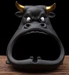 Inara Creation Angry Bull Cigarette Ashtray Smoking for Home, Office and Bar (Black)