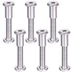 YPLonon 6PCS Binding Post Screws Furniture Connecting Screw Bolts M6*35mm Hex Socket Fasteners 304 Stainless Steel for Fixing Kitchen Garden Furniture Cupboard Wardrobes Folding Chairs Bookcase