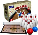 ActiveJoy - Mini Kids Bowling Set - Bowling Games for Kids Indoor - Bowling Alley Toy with Lane, 10 pins, 2 Balls for Family & Friends - 2-5 Years Old.