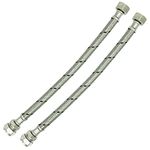 2X Reeds 15mm x 1/2inch Flexi 500mm Flexible Braided Tap & Inlet Valve Connector Pack of 2 WRAS Approved