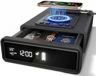 Smart Biometric Safe with Phone & Watch Wireless Charging, 3 Access Unlock Ways, Drop Slot Safes – LED Display, Humidity & Temp Monitoring, Money box for Cash & Valuables
