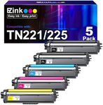 E-Z Ink Compatible Toner Cartridge Replacement for Brother TN-221 TN-225 Toner Cartridges for MFC-9130CW HL-3170CDW HL-3140CW MFC-9340CDW MFC-9330CDW (2 Black 1 Cyan 1 Magenta 1 Yellow, 5 Pack)