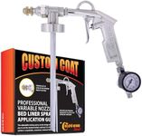 Custom Coat Professional Variable Nozzle Bed Liner Spray Application Gun with Regulator - Compatible with 1 Liter Bedliner Bottles - for Truck Protective Texture Coating