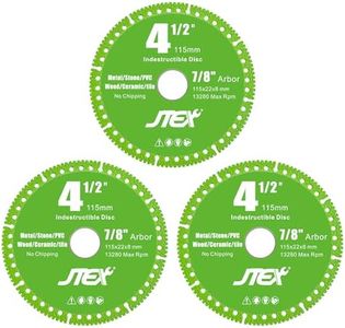 JTEX Indestructible Disc for Angle Grinder with 4-1/2 Inch Diameter, 7/8" Arbor, Multifunctional Diamond Cutting Blade for Metal, Stone, Wood, Tile, Concrete, PVC Pipes(3-Pack)