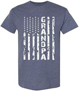 Kropsis Grandpa Vintage American Flag Men's T-Shirt, Heather Navy, 3X-Large