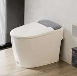 CASTA DIVA CD-W10V Non-electric Elongated Smart Bidet Toilet, Built-in Air Pressure-Assisted System for Power Flush,Footkick Flush,Soft Open and Close, 1.0GPF